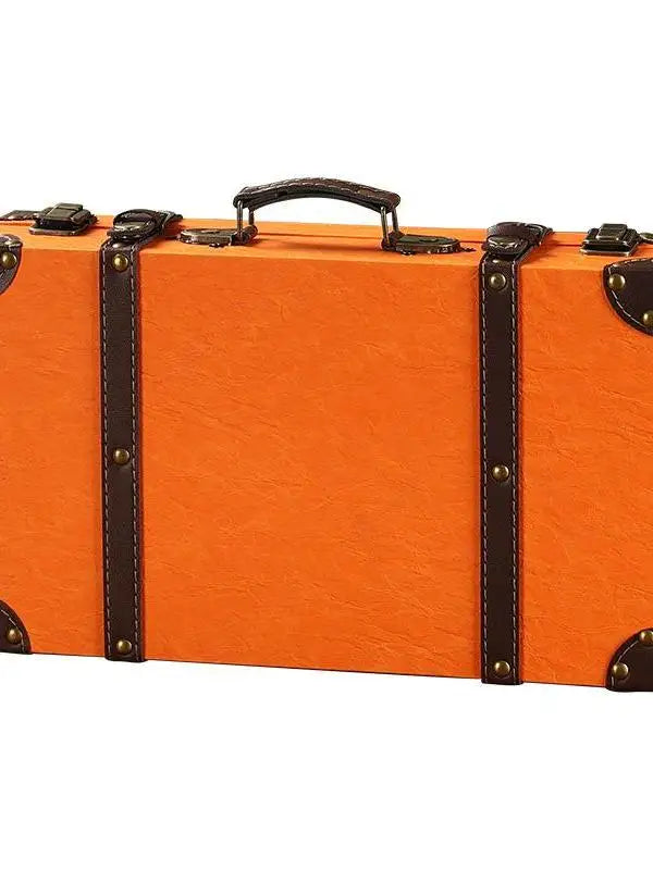 Retro Wooden Storage Box Travel Photography Props Miscellaneous Items Organizer Handheld Case Vintage Suitcase European Style
