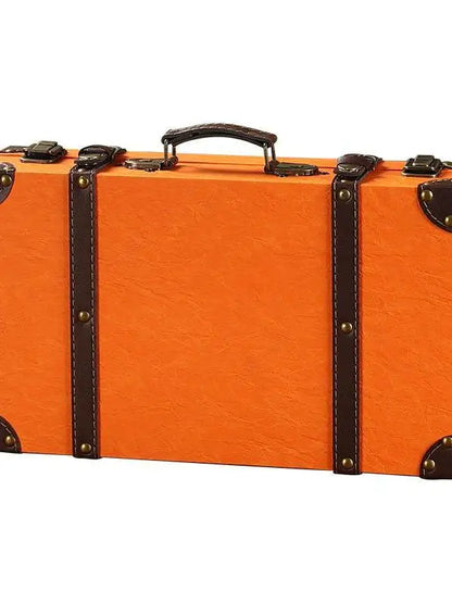 Retro Wooden Storage Box Travel Photography Props Miscellaneous Items Organizer Handheld Case Vintage Suitcase European Style