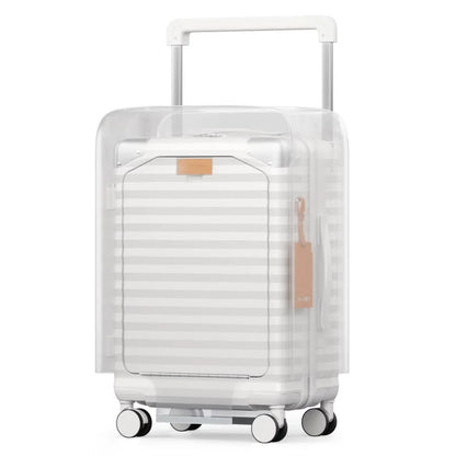 20 inch Front-opening Carry-on Luggage Suitcase with Cup Holder, TSA Lock, Spinner Wheels