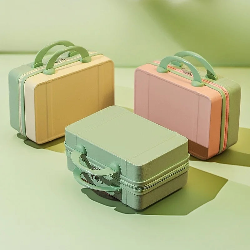 Small Suitcase Mini Cosmetic Case 14 Inch Small Case Gift Storage Bag Password Box