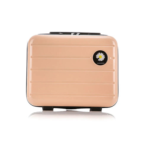 Khaki/White/Green/Yellow/Black 14 Inch Cosmetic Bag Small Women Travel Suitcase Luggage Compressive Material Size:31-15-25cm