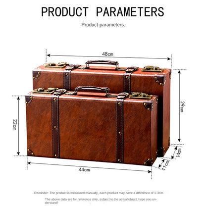 Vintage Suitcase Rectangular Leather Storage Box Photography and Storefront Prop Luggage Wooden Box Travel Suitcases