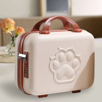 4 Inch Bear Paw Suitcase Box with Handle Password Lo PU Material Single oulder Bag for Men And Women
