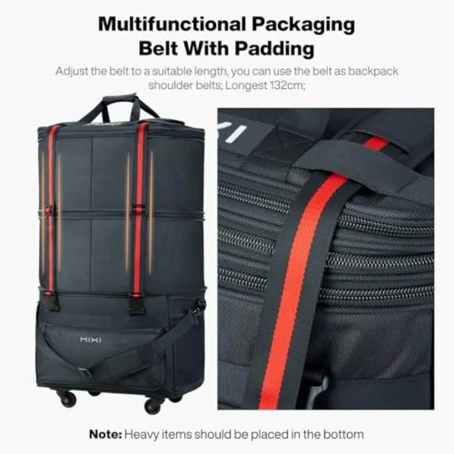 Travel Bag with Wheels Expandable Foldable Luggage Bag Collapsible Rolling Travel Bag Duffel Bag Large Capacity Suitcase for Me