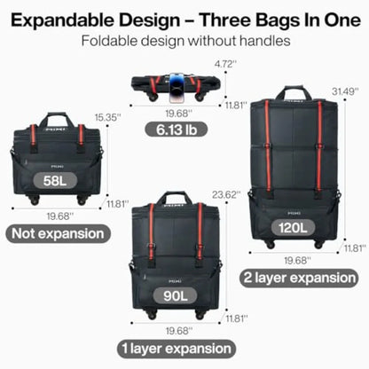 Travel Bag with Wheels Expandable Foldable Luggage Bag Collapsible Rolling Travel Bag Duffel Bag Large Capacity Suitcase for Me